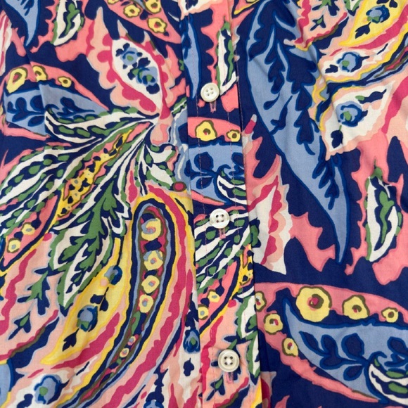 Talbots Woman Shirt Top Plus Size 2X Floral Paisley Button Up - Picture 7 of 9